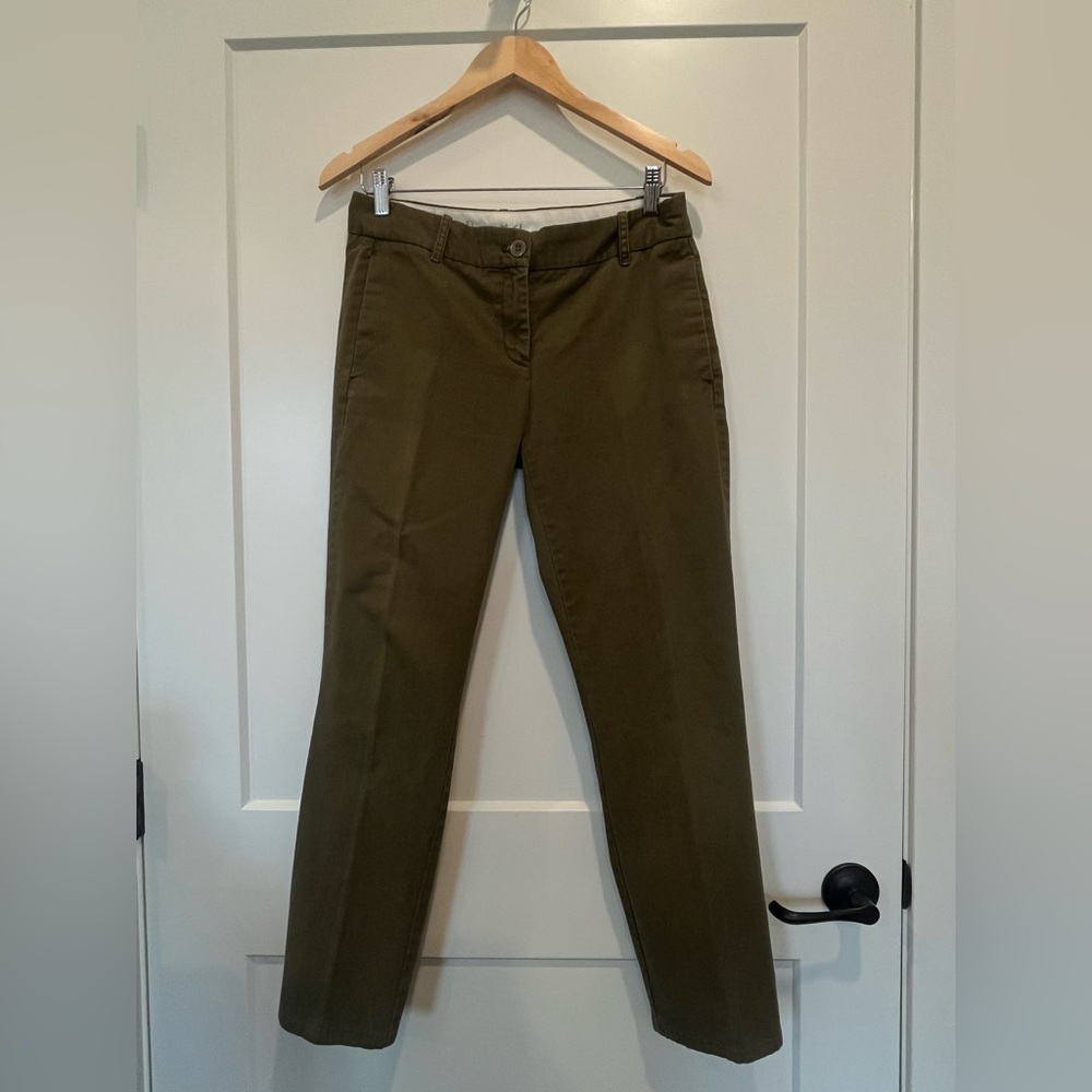 J Crew Bennett Chino Olive Green Preppy Pants sz 4